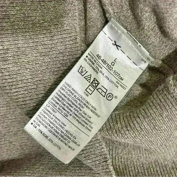 Banana Republic Luxury Blend V-Neck Sweater Silk Cashmere Cotton Size L - Picture 5 of 7